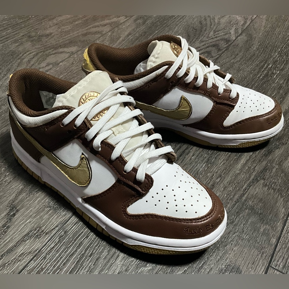Nike Dunk Low Cacao Wow Gold HM3725-171 Youth for kids Shoes  size 4Y(#03